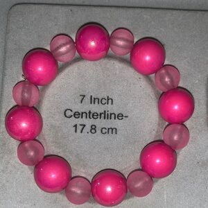 Hot pink iridescent Beaded stretch Bracelet